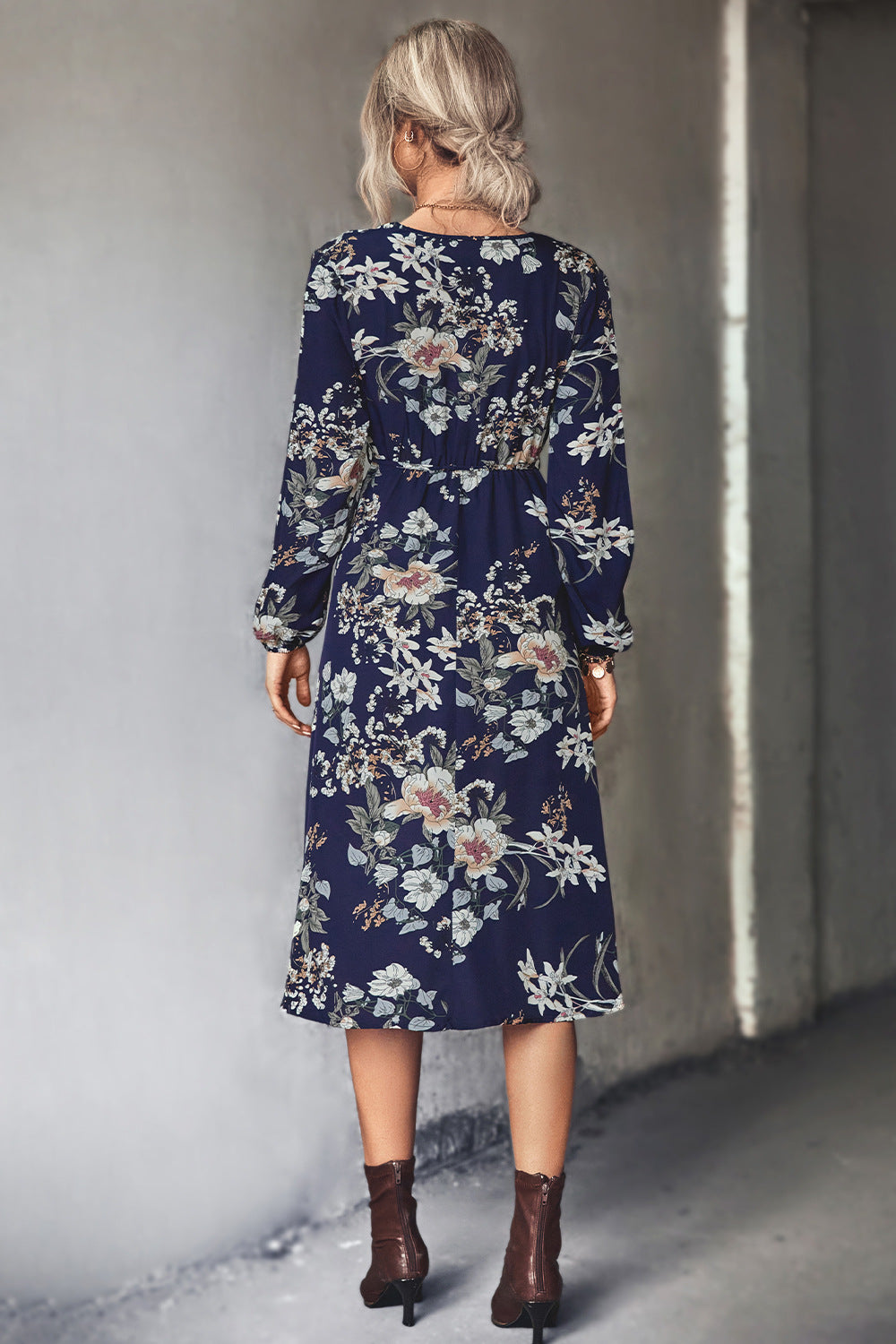 Floral Tie-Waist Surplice Dress